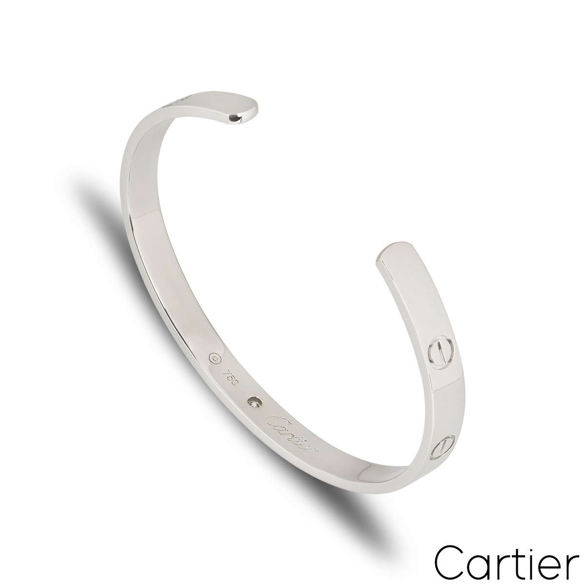 Cartier White Gold Diamond Cuff Love Bracelet Size 18 B6029918